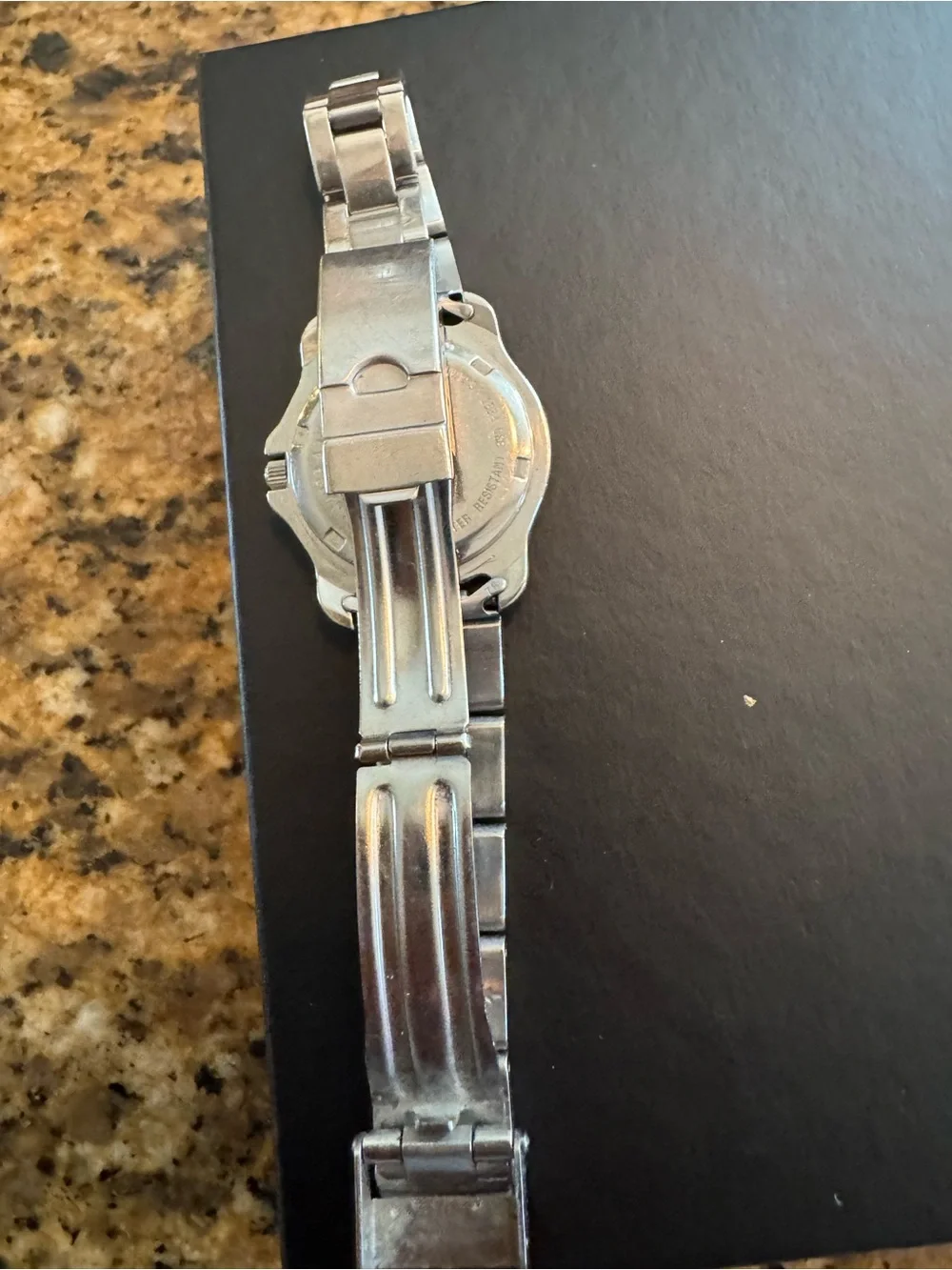 Victorinox Silver Stainless Steel Watch with Black Dial